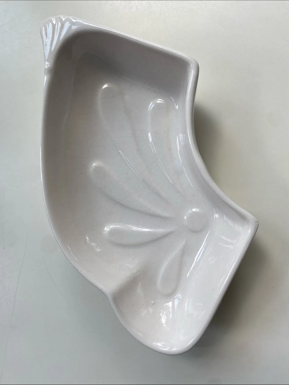 California Pottery Vintage White Lazy Susan Dish L54